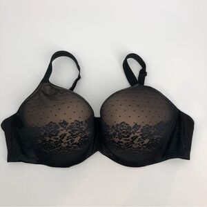 Soma Stunning Support‎ Balconet Bra Black Floral Mesh Lace Size 42DD Whymsigoth